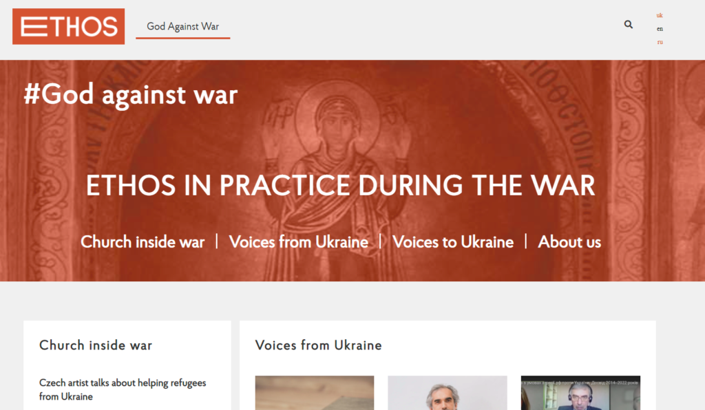 Ukrainische Christen und Intellektuelle haben eine Webseite „God Against War“ erstellt, auch um Ihre Perspektiven auf den Krieg darzustellen und auch um in Kontakt mit Menschen außerhalb der Ukraine zu bleiben.